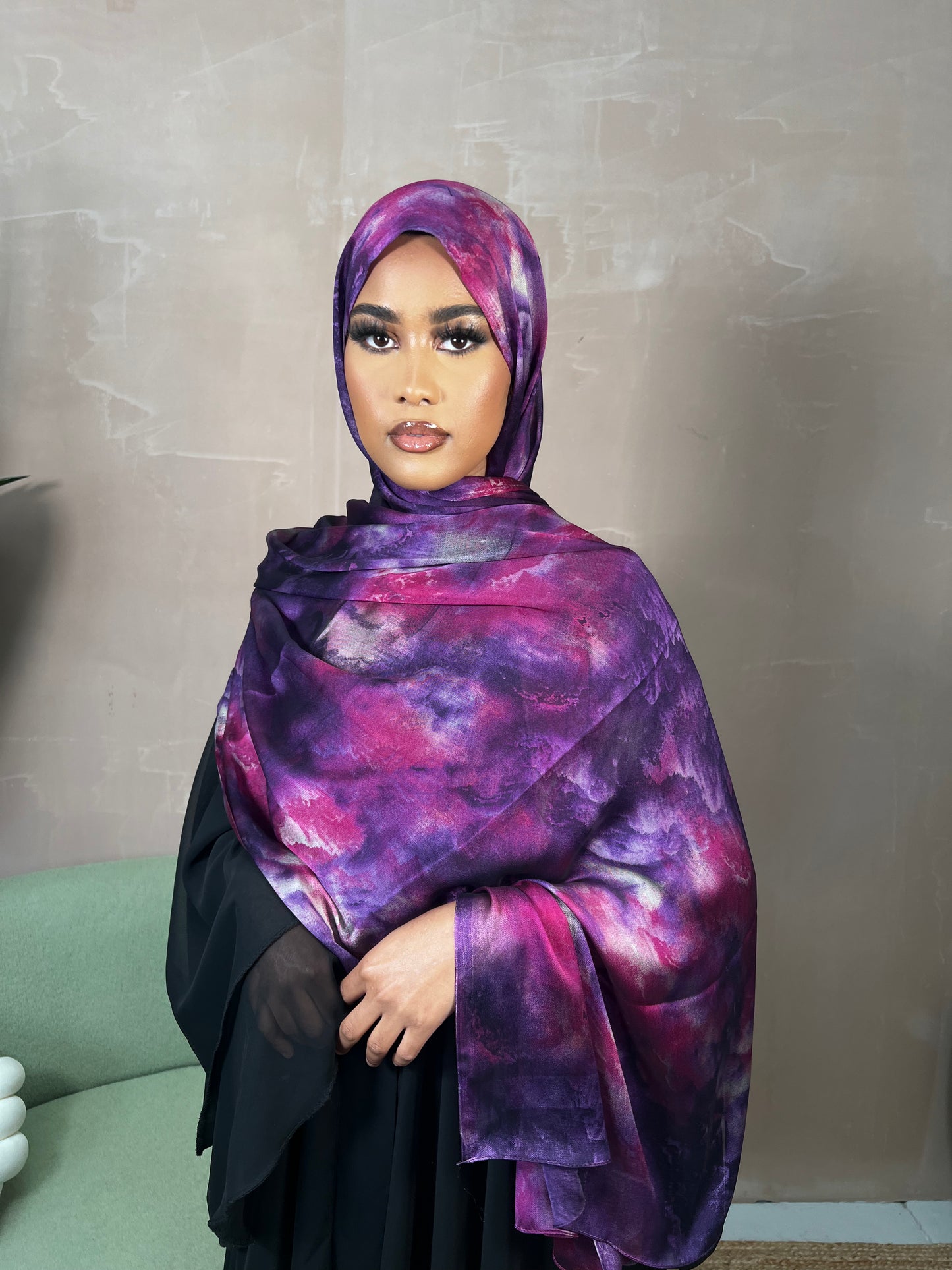 Mediterranean Purple Satin Hijab