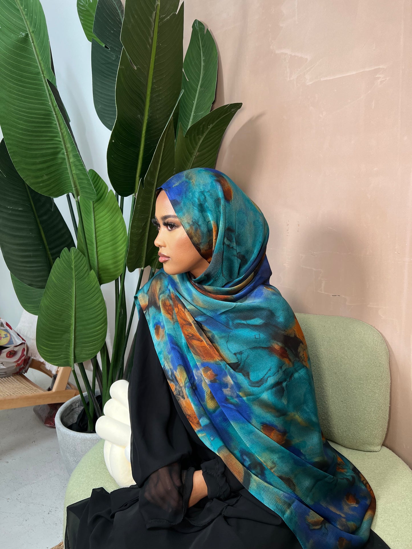 Horizon Azure Satin Hijab