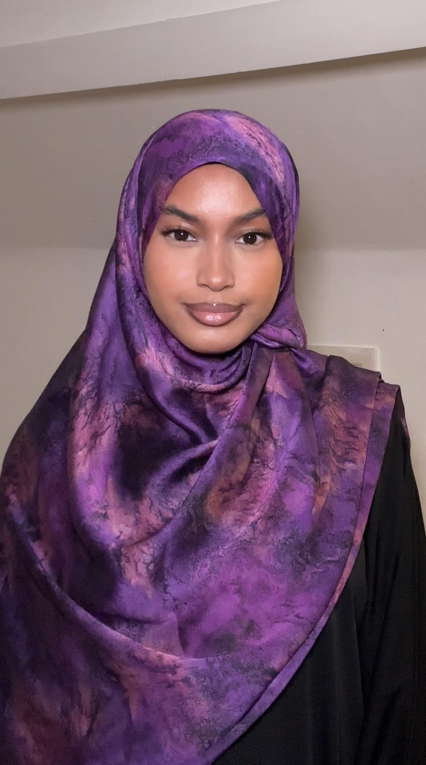 Amethyst Bloom Satin Hijab