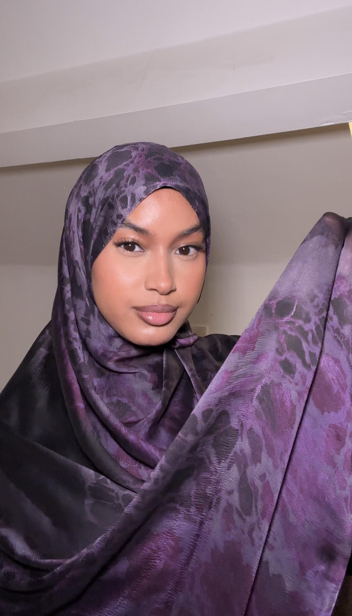 Mystic orchid Satin Hijab