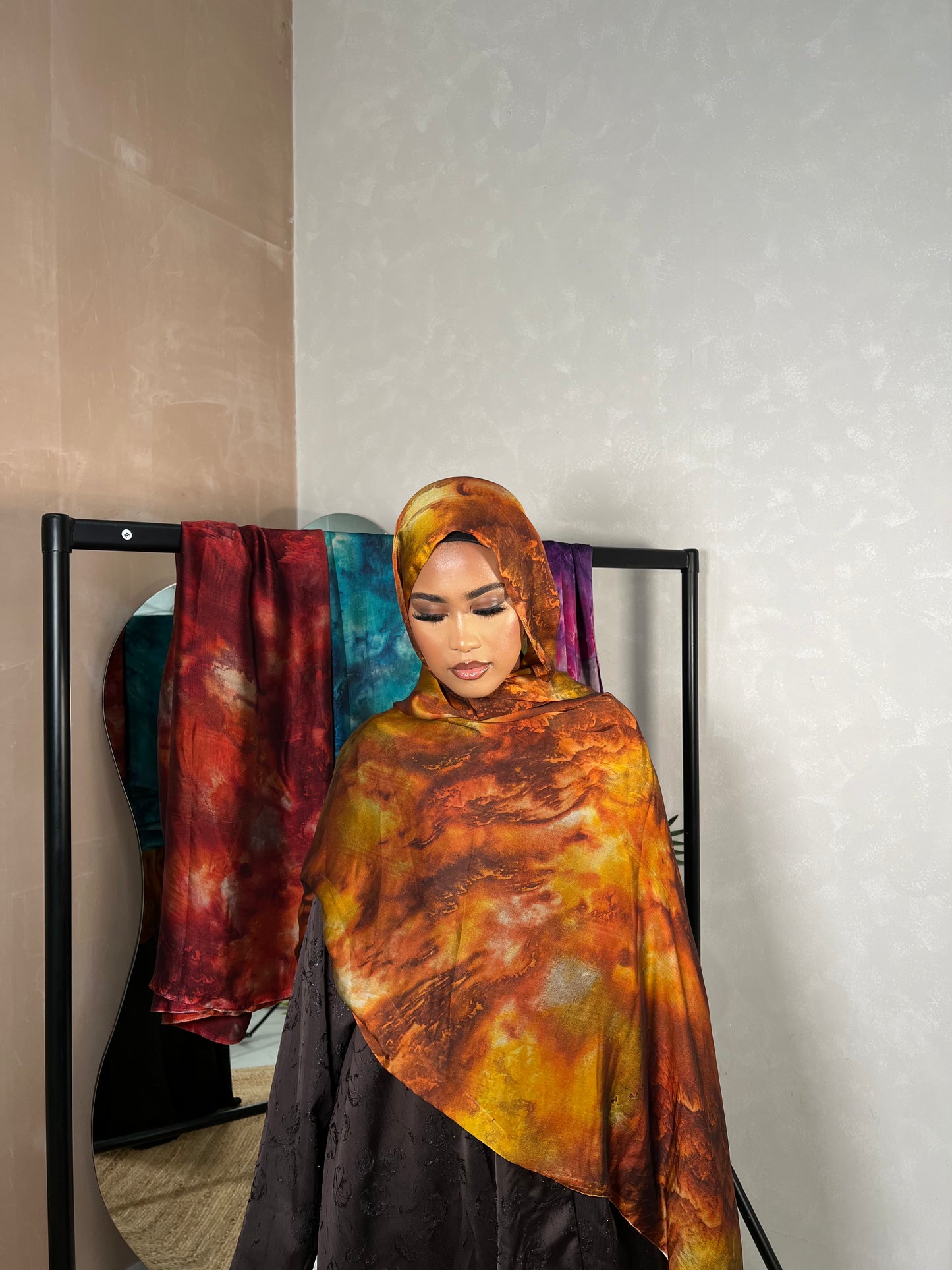 Mediterranean Orange Satin Hijab